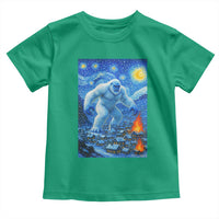 Yeti Cryptid Christmas Toddler T Shirt Winter Monster Starry Night Xmas - Wonder Print Shop