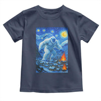 Yeti Cryptid Christmas Toddler T Shirt Winter Monster Starry Night Xmas - Wonder Print Shop