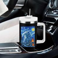 Yeti Cryptid Christmas Tumbler With Handle Winter Monster Starry Night Xmas - Wonder Print Shop