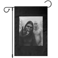 Bigfoot Selfie Christmas Garden Flag Sasquatch Yeti Rock On Hand - Wonder Print Shop