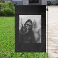 Bigfoot Selfie Christmas Garden Flag Sasquatch Yeti Rock On Hand - Wonder Print Shop