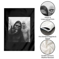 Bigfoot Selfie Christmas Garden Flag Sasquatch Yeti Rock On Hand - Wonder Print Shop