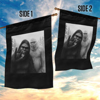 Bigfoot Selfie Christmas Garden Flag Sasquatch Yeti Rock On Hand - Wonder Print Shop