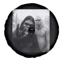Bigfoot Selfie Christmas Spare Tire Cover Sasquatch Yeti Rock On Hand - Wonder Print Shop