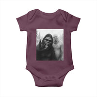 Bigfoot Selfie Christmas Baby Onesie Sasquatch Yeti Rock On Hand - Wonder Print Shop
