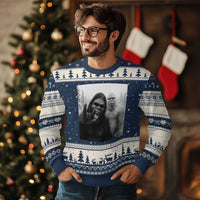 Bigfoot Selfie Xmas Ugly Christmas Sweater Sasquatch Yeti Rock On Hand - Wonder Print Shop