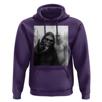Bigfoot Selfie Christmas Hoodie Sasquatch Yeti Rock On Hand - Wonder Print Shop