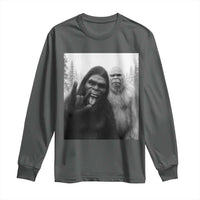 Bigfoot Selfie Christmas Long Sleeve Shirt Sasquatch Yeti Rock On Hand - Wonder Print Shop