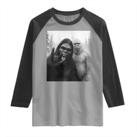 Bigfoot Selfie Christmas Raglan Shirt Sasquatch Yeti Rock On Hand - Wonder Print Shop
