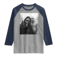 Bigfoot Selfie Christmas Raglan Shirt Sasquatch Yeti Rock On Hand - Wonder Print Shop