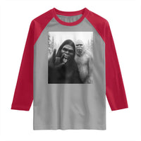 Bigfoot Selfie Christmas Raglan Shirt Sasquatch Yeti Rock On Hand - Wonder Print Shop