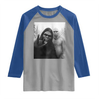 Bigfoot Selfie Christmas Raglan Shirt Sasquatch Yeti Rock On Hand - Wonder Print Shop