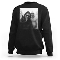 Bigfoot Selfie Christmas Sweatshirt Sasquatch Yeti Rock On Hand - Wonder Print Shop