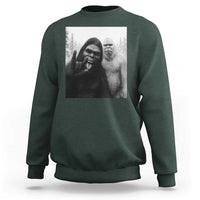 Bigfoot Selfie Christmas Sweatshirt Sasquatch Yeti Rock On Hand - Wonder Print Shop