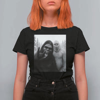 Bigfoot Selfie Christmas T Shirt For Women Sasquatch Yeti Rock On Hand - Wonder Print Shop