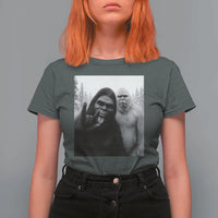 Bigfoot Selfie Christmas T Shirt For Women Sasquatch Yeti Rock On Hand - Wonder Print Shop