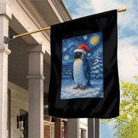 Penguin Christmas Garden Flag Starry Night Van Gogh - Wonder Print Shop