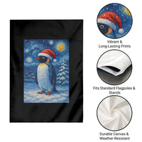 Penguin Christmas Garden Flag Starry Night Van Gogh - Wonder Print Shop