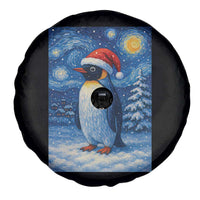 Penguin Christmas Spare Tire Cover Starry Night Van Gogh - Wonder Print Shop
