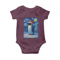 Penguin Christmas Baby Onesie Starry Night Van Gogh - Wonder Print Shop