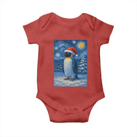 Penguin Christmas Baby Onesie Starry Night Van Gogh - Wonder Print Shop