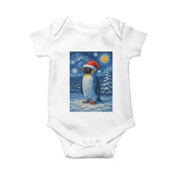Penguin Christmas Baby Onesie Starry Night Van Gogh - Wonder Print Shop