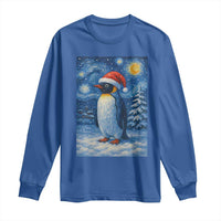 Penguin Christmas Long Sleeve Shirt Starry Night Van Gogh - Wonder Print Shop