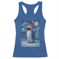 Penguin Christmas Racerback Tank Top Starry Night Van Gogh - Wonder Print Shop