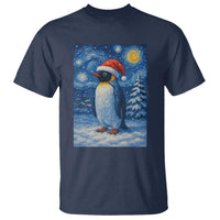 Penguin Christmas T Shirt Starry Night Van Gogh - Wonder Print Shop