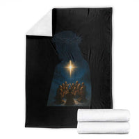 Jesus Christian Christmas Throw Blanket Christian Saints Praying Under The Star of Bethlehem - Wonder Print Shop