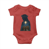 Jesus Christian Christmas Baby Onesie Christian Saints Praying Under The Star of Bethlehem - Wonder Print Shop