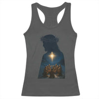 Jesus Christian Christmas Racerback Tank Top Christian Saints Praying Under The Star of Bethlehem - Wonder Print Shop