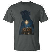 Jesus Christian Christmas T Shirt Christian Saints Praying Under The Star of Bethlehem - Wonder Print Shop