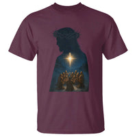 Jesus Christian Christmas T Shirt Christian Saints Praying Under The Star of Bethlehem - Wonder Print Shop
