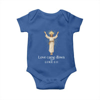 Nativity Scene Christmas Baby Onesie Love Came Down Jesus Christian - Wonder Print Shop
