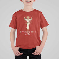Nativity Scene Christmas T Shirt For Kid Love Came Down Jesus Christian - Wonder Print Shop