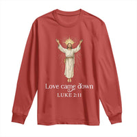 Nativity Scene Christmas Long Sleeve Shirt Love Came Down Jesus Christian - Wonder Print Shop