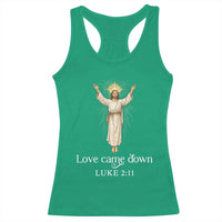 Nativity Scene Christmas Racerback Tank Top Love Came Down Jesus Christian - Wonder Print Shop