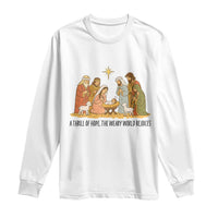 Nativity Scene Christmas Long Sleeve Shirt Baby Jesus Christian Faith - Wonder Print Shop