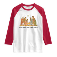 Nativity Scene Christmas Raglan Shirt Baby Jesus Christian Faith - Wonder Print Shop