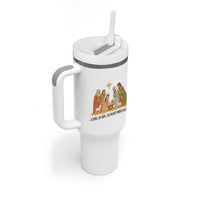 Nativity Scene Christmas Tumbler With Handle Baby Jesus Christian Faith - Wonder Print Shop