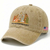 Nativity Scene Christmas Washed Cotton Baseball Cap Baby Jesus Christian Faith