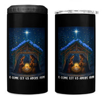 Nativity Scene Christmas 4 in 1 Can Cooler Tumbler O Come Let Us Adrove Him - Wonder Print Shop