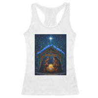 Nativity Scene Christmas Racerback Tank Top O Come Let Us Adrove Him - Wonder Print Shop