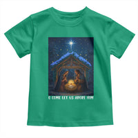 Nativity Scene Christmas Toddler T Shirt O Come Let Us Adrove Him - Wonder Print Shop