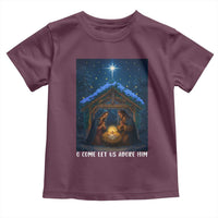 Nativity Scene Christmas Toddler T Shirt O Come Let Us Adrove Him - Wonder Print Shop