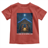 Nativity Scene Christmas Toddler T Shirt O Come Let Us Adrove Him - Wonder Print Shop