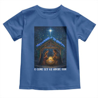 Nativity Scene Christmas Toddler T Shirt O Come Let Us Adrove Him - Wonder Print Shop