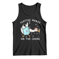 Funny ER Nurse Goose Christmas Tank Top Festive Nurses On The Loose - Wonder Print Shop