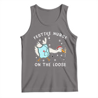 Funny ER Nurse Goose Christmas Tank Top Festive Nurses On The Loose - Wonder Print Shop